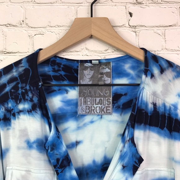 You Fabulous and Broke Blue TieDye Romper - Picture 4 of 8